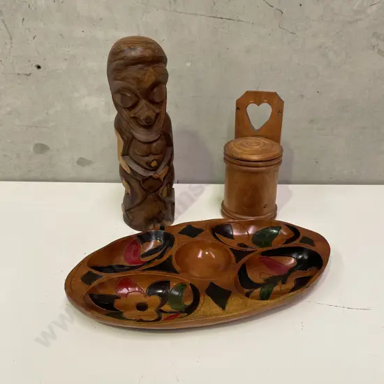 Assorted Carved Wooden Ware