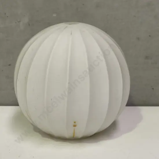 Mid Century Castiglioni Style Glass Cocoon Lamp Shade with amber enamel detail. H24 Dia26cm