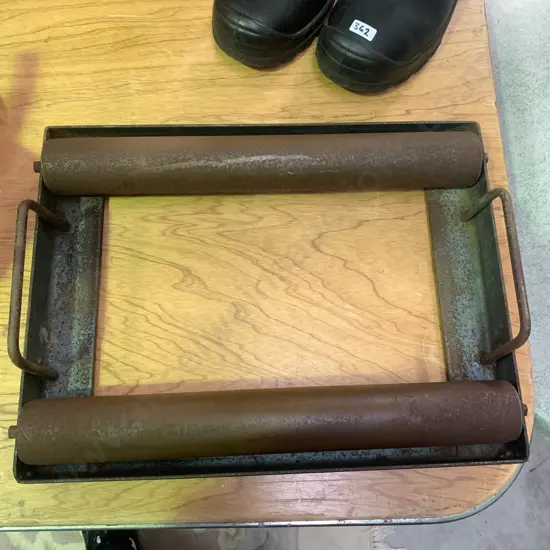 Antique Heavy Duty Cast Iron Roller Tray