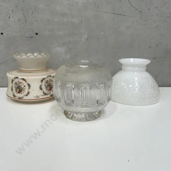 3 Vintage Glass Light-Shades