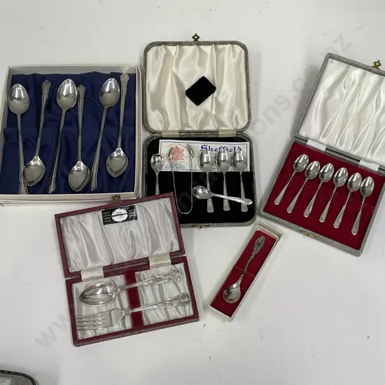 Assortment of Sheffield and Walker and Hall Silverware - all boxed
