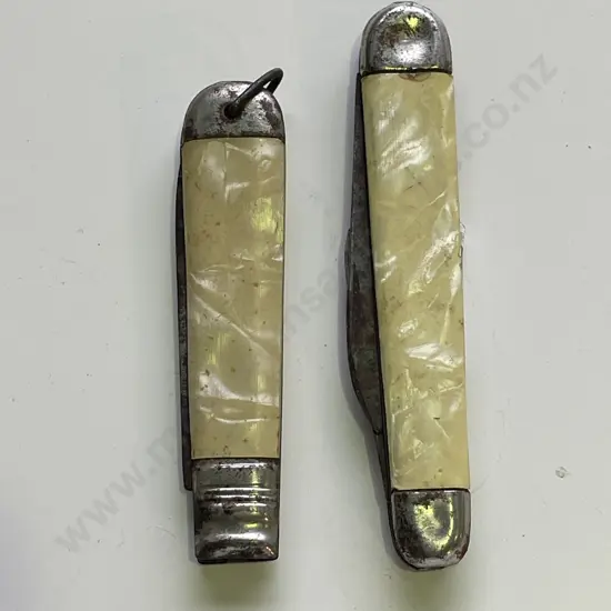 2 Antique Pearl detail Pocket knives