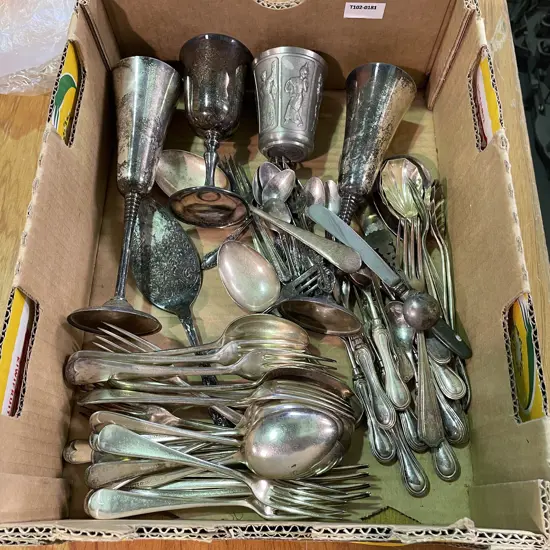 Box of Assorted Silverware