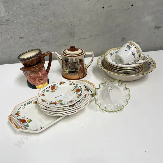 Large Assortment of Collectables. Royal Doulton Teapot, Lancaster Toby Jug, Epergne Flute and Assorted h/p English sets