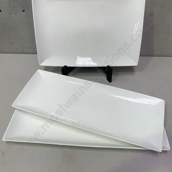 Selection of 'Haven' Rectangular White Serving Platters