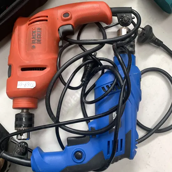 Pair of Corded Drills. Craftmaster KM71ID2 and Black and Decker KR500A-XE