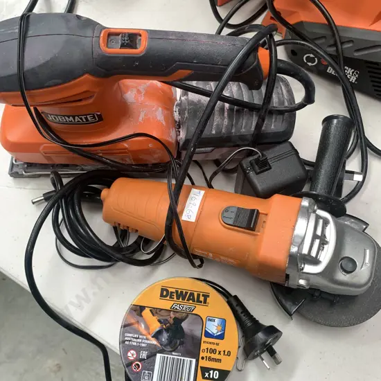 Number 8 Angle Grinder with Dewalt Spare Discs and Jobmate Sander