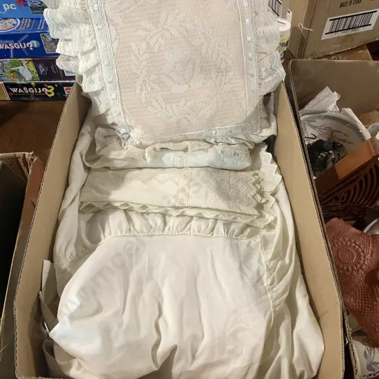Box of Vintage Linen