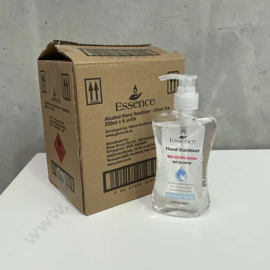 Box of 6 x 250ml Essence "Clear Ice" Hand Sanitiser