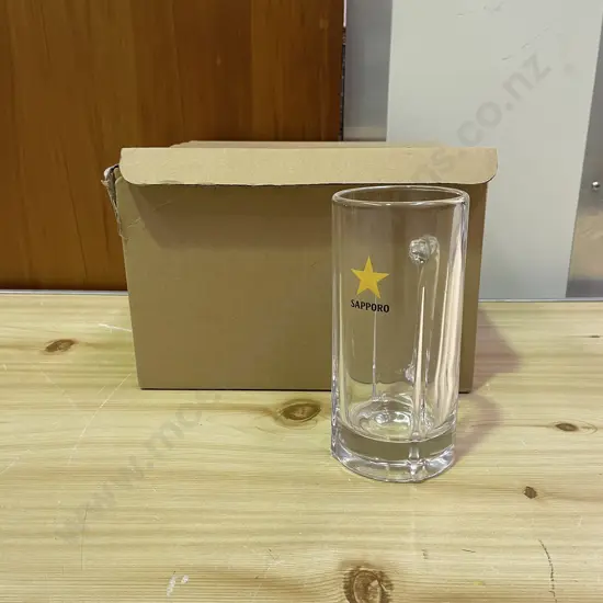 Boxed set of 6 x 510ml Sapporo Beer Mugs
