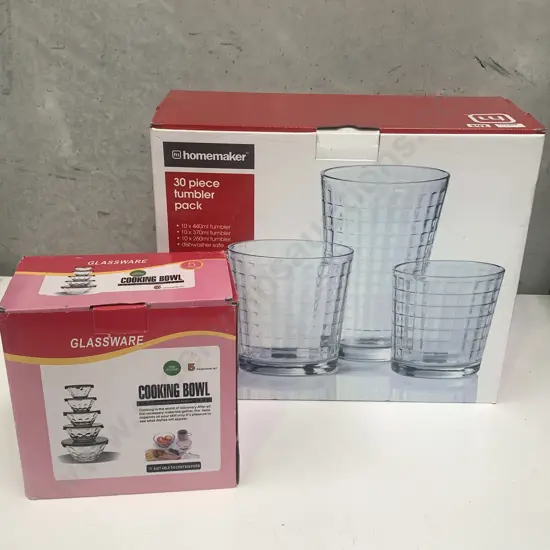 Boxed 30 Piece Tumbler Pack with 5 Piece Cooking Bowl pack