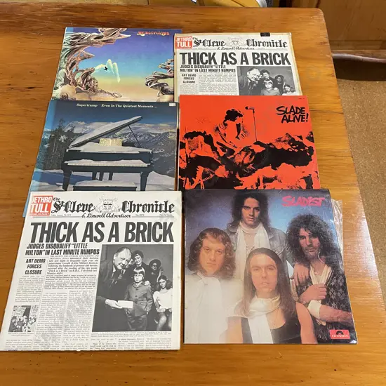 LP's - Assorted - Slade, Jethro Tull, Supertramp, Yes