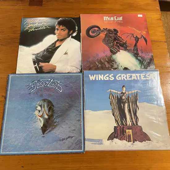 LP's - Assorted - Wings, Eagles, Michael Jackson, Meatloaf