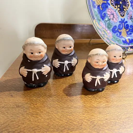 Goebel Monk Salt and Pepper Shakers x 2 - small and medium size