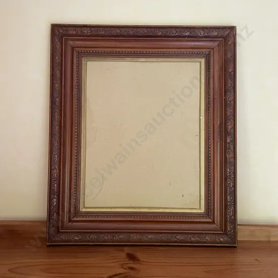 Antique Oak Frame. Ornate carved detail. 59 x 68cm