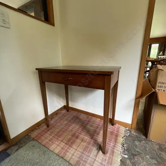 Vintage Wooden Hall Table, Single Drawer, Brass Handle, Top 75 x 45cm H70cm