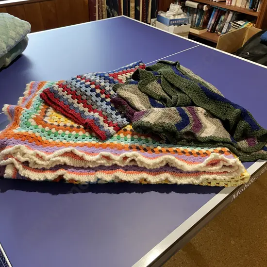 Large Crochet Blanket with two others