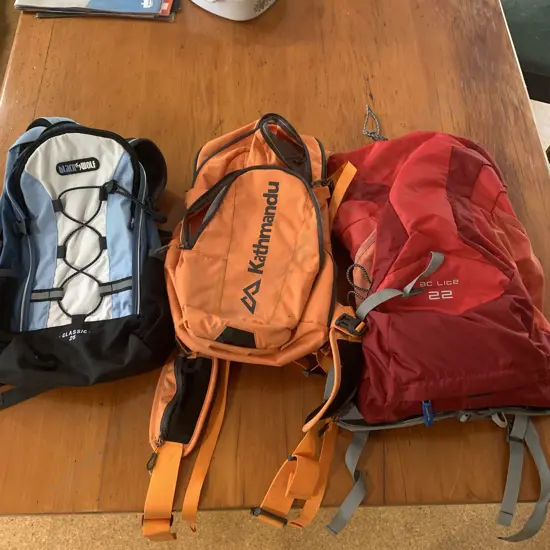 3 Assorted Backpacks
