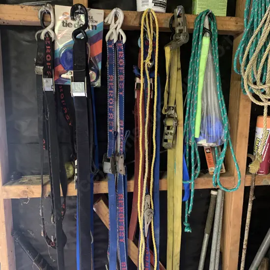 Assortment of Tie downs and ropes