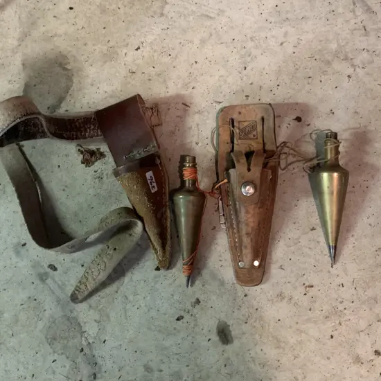 Pair of Vintage Brass Plumb bobs in cases