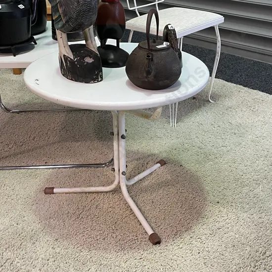 Mid Century Tri Footed Table. H48cm Dia56cm