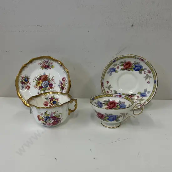 Two Vintage Hammersley Handpainted Duos