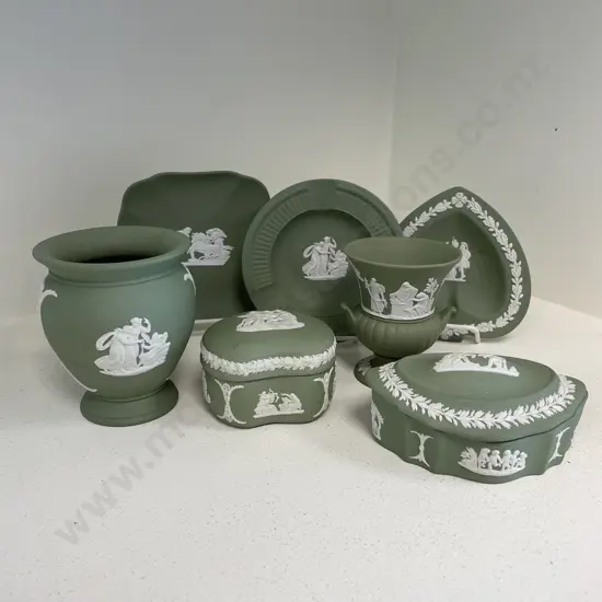 Wedgwood Green Jasperware Assorted Items