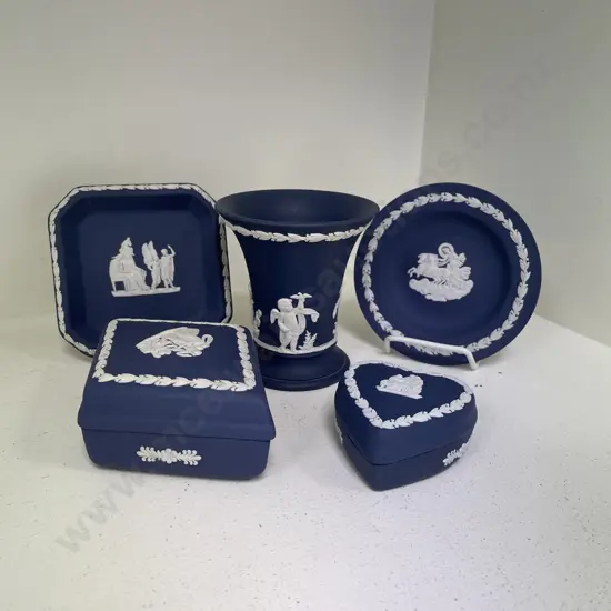 Wedgwood Jasperware Assorted Portland Blue Coloured items