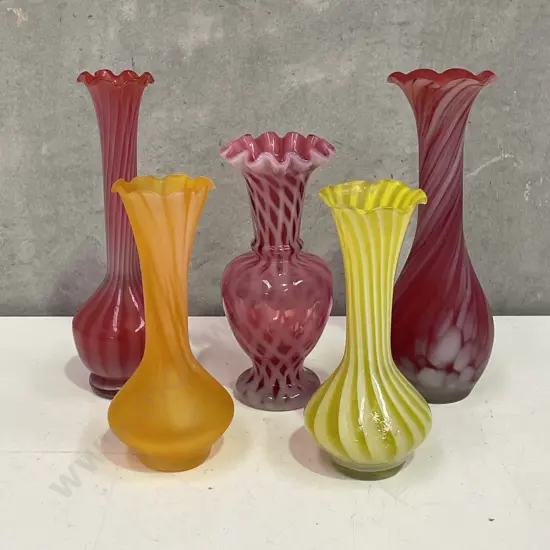 Assorted Vintage Coloured Glass Vases