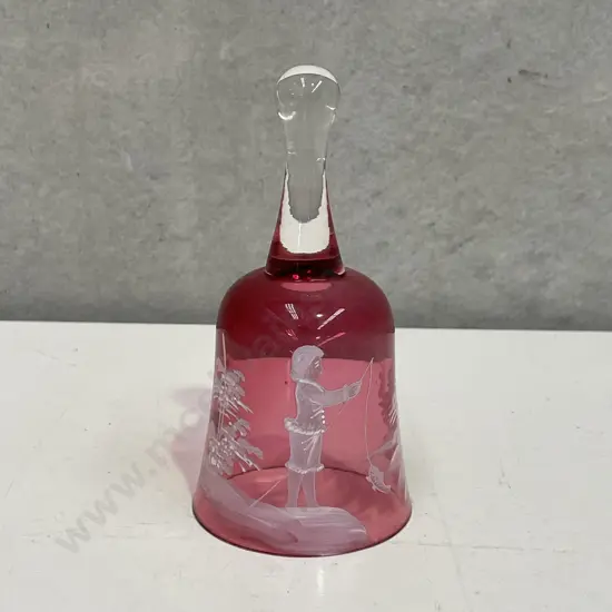 Vintage Mary Gregory? Cranberry Glass Bell