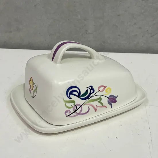 Poole Handpainted Cheese/Butter Keep