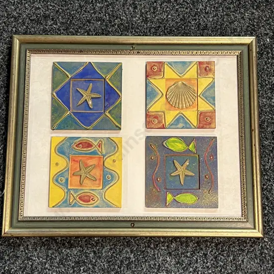 Framed Tile Artwork, Sea themed. 52 x 42cm UNSOLD DONATED