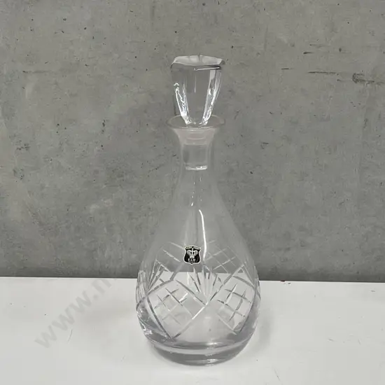 French Golden Crown E & R Crystal Decanter