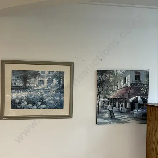 Two Artworks, including "Cafe Berlotti" by Brent Highton and 1 signed by Horning