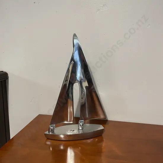 Modernist Chrome Silverene Decorative Yacht