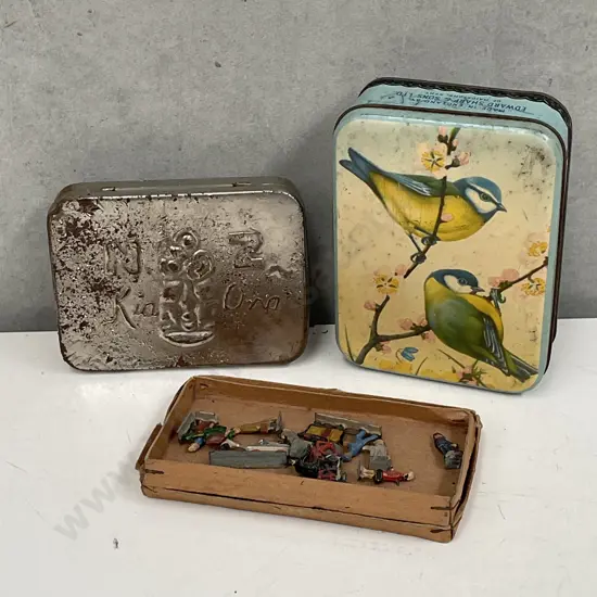 Vintage Collectables incl Lead Miniatures, Kia Ora Tin with one other