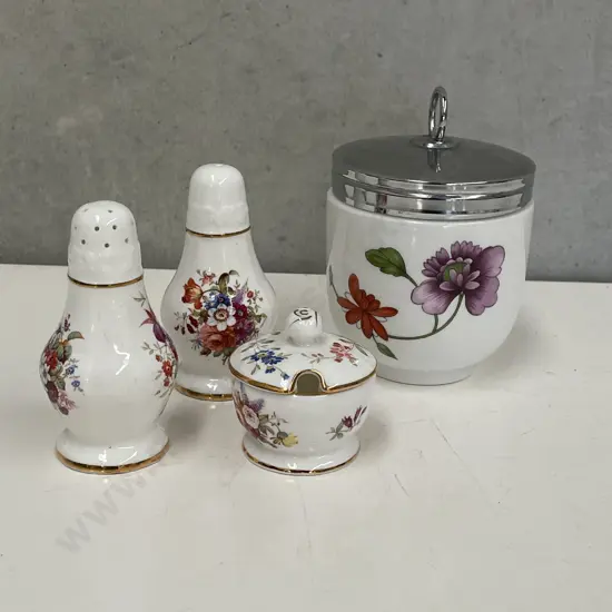 Royal Worcester Large sized Egg Coddler with Hammersley Cruet Set