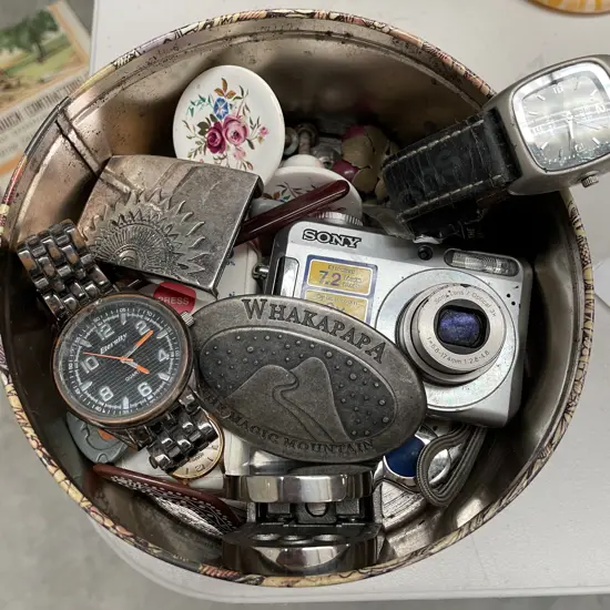 Round Tin of Assorted items