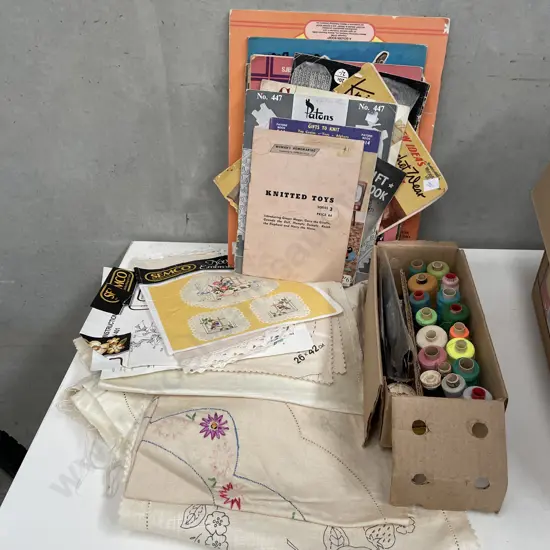 Assortment of Vintage Cottons, Haberdaisery, books etc