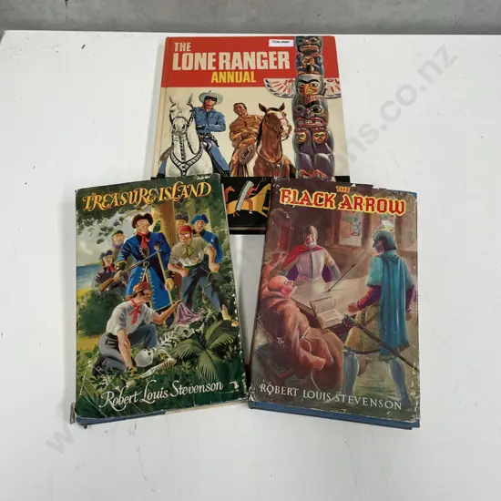 Books: The Lone Ranger Annual, Treasure Island and The Black Arrow by Robert Louis Stevenson UNSOLD DONATED