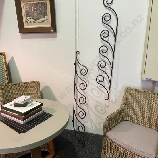 Cast Iron Decorative Koru Wall Art x2. H135cm