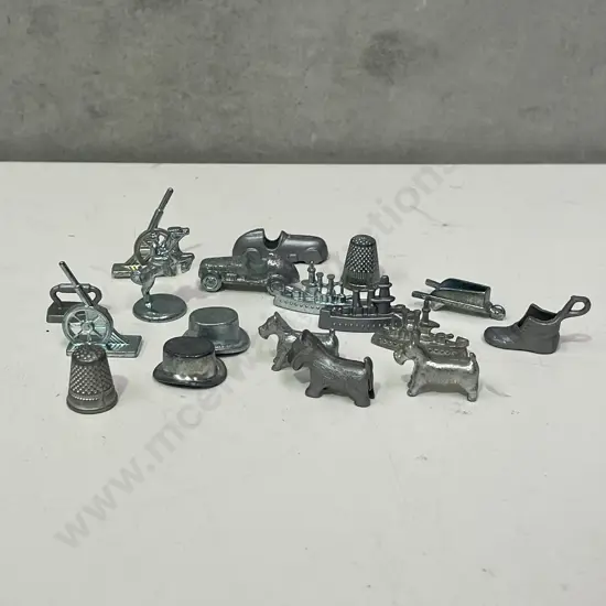Assortment of Vintage Monoply Game Pieces/Tokens