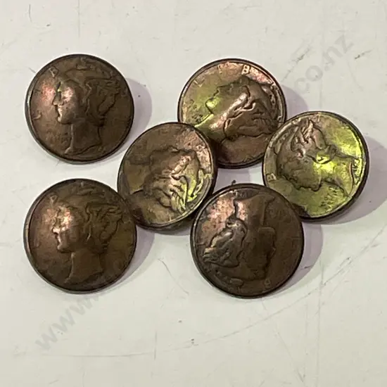 Set of 6 Liberty Coin Buttons