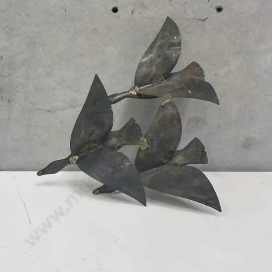 Metal Wall Hung Flying Ducks Sculpture