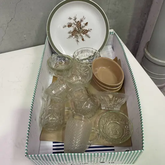 Box of Assorted Glass, pottery etc