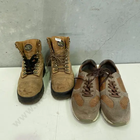 Pair Oliver All Terrain Boots - Size 7 with Pair Brown Acton Shoes Size 44 (European)