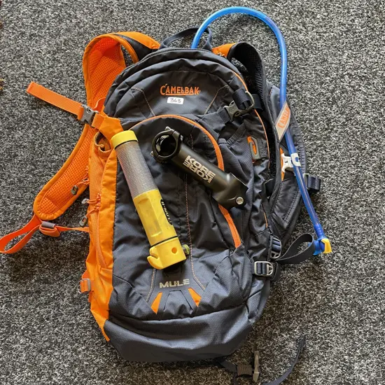 Camelbak Mule Backpack, B-safe emergency beacon and Kore Bike Stemp