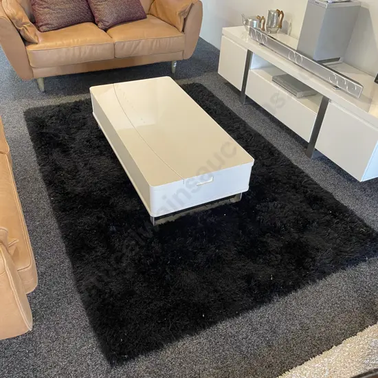 Mason D'Or Black Shaggy Floor Rug. 2.2metres x 1.5metres