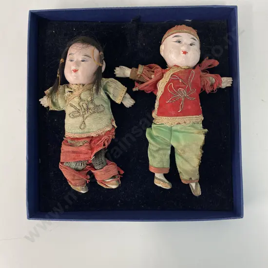 Pair of Antique Japanese Dolls