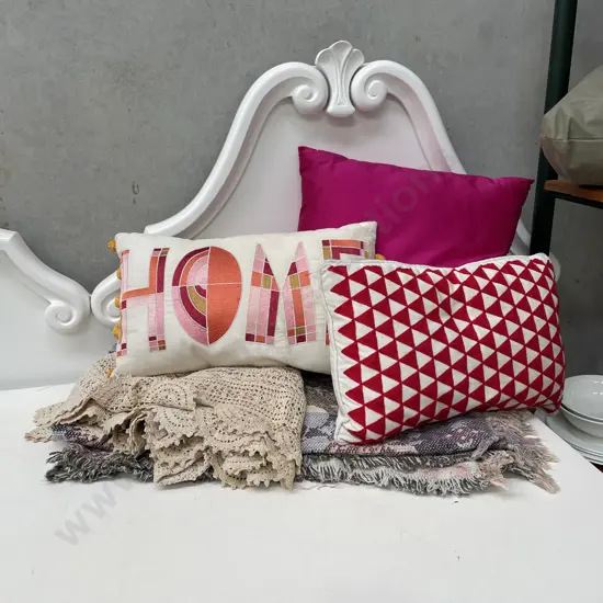 Designer throw, cushions etc